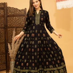 Rayon Blend Stitched Anarkali Gown-image-48