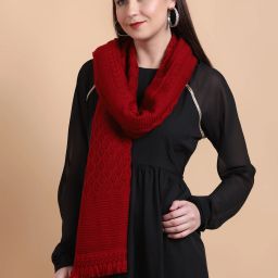 vesture Wool Self Design Women Shawl-image-96