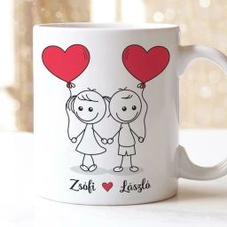 Cute Stick Figure Love Design | Custom Name Ceramic | 330 ml Ceramic Coffee Mug-image-53