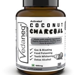 Activated Coconut Charcoal Tablets for Gas,Bloating, Detoxification 500 mg-20