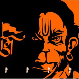 Bajrang Bali Hanuman Printed Wall Key Holder Wood Key Holder-image-42