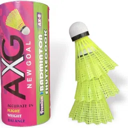 Premium Shuttlecock With Wooden Cork (Pack Of 3) Nylon Shuttle - Green-14