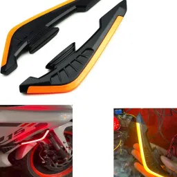 Bike Side Wings Winglet with led light universal for all bikes 1pc (yellow) Bike Fairing Kit-image-54