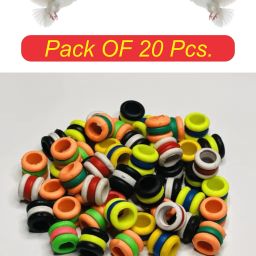 20 Pcs Stylish , Colourful, Rubber Pigeon Ring Bird Shoulder Guard-14