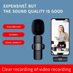 mobone ® K8 Wireless Mic for Type C Mobiles for Youtube Dual User Wireless Collar Microphone image 3