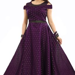 Self Design Satin Stitched Anarkali Gown-picture-23