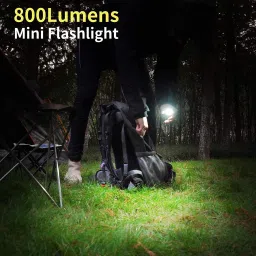 bovzox USB Rechargeable LED COB Mini Flashlights Bright light with keychain Torch LED Front Rear Light Combo image 3