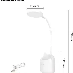 shopogenix Study lamp Rechargeable Led Touch With Mobile Stand, Pen Holder Study Lamp image 4