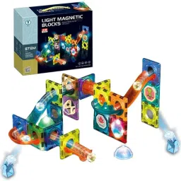 3 D Magnetic Construction Stem & Steam Light Marble Tiles Building Blocks 49 Pcs-22