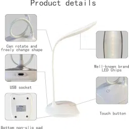meckwell Rechargeable led Desk Lamp Touch Control On Off Student Study Table Lamps Study Lamp image 2