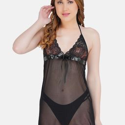 Hill Islands Black Halter Neck Baby Doll-image-69