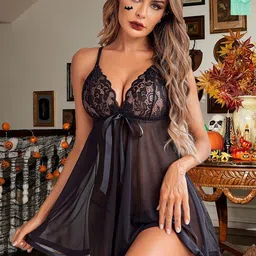 Aamarsh Pack Of 2 Self Design Net Baby Doll-picture-17