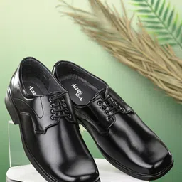 Azzaro Men Black Solid Formal Derby Shoes-image-60