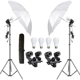 Hiffin DOUBLE HOLDER KIT SET OF 2 Black, White Reflector Umbrella-79