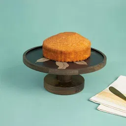 Golden foliage cake stand Wooden Cake Server-26