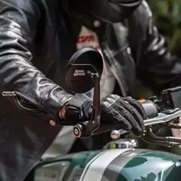 aqrin Manual Rear View Mirror, Driver Side, Dual Mirror For Royal Enfield IS image 2