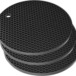 Silicone Honeycomb Insulation Pads Heat Resistant Black Black Trivet-image-78