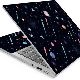 Anweshas Galaxy Black Full Panel Laptop Skins Upto 15.6 inch - No Residue, Bubble Free - Removable HD Quality Printed Vinyl/Sticker/Cover Self Adhesive Vinyl Laptop Skin Compatible for 15.6 inch-image-7