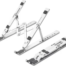 Praaj Aluminum Adjustable Laptop Stand Laptop Stand with 7 Adjustable Height, Foldable, Portable for All Type Of Laptop Laptop Stand-45