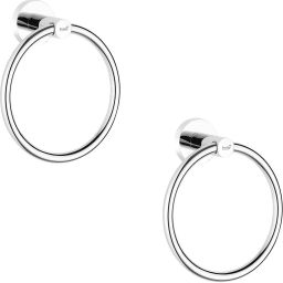 Round Shape Bathroom and Kithchen chrome Towel Holder- Pack of -2 Towel Holder (Stainless Steel) SILVER Towel Holder-image-58