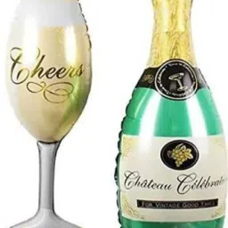 Printed 3D Printed Champagne Bottle & Wine Glass Shape Balloon Airwalker-67