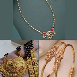 parisal Brass Gold-plated Beige, Green Jewel Set-picture-21