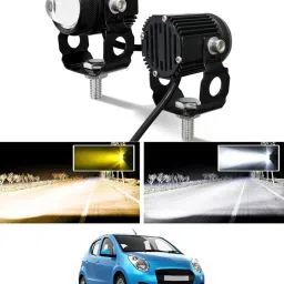Twin Mini LED Lights High/Low Beam Amber and White For AStar Maruti Suzuki 2012 Fog Lamp Car, Motorbike, Truck, Van LED for Maruti Suzuki (12 V, 55 W)-image-128