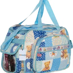 PVC Teddy Print Mothers Bag With Handle (Blue) Mothers Bag-image-12