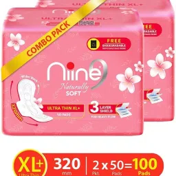 Naturally Soft Ultra Thin XL+ Sanitary Napkin With 3 Layer Shield for HEAVY FLOW Sanitary Pad-image-36