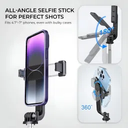Bestor Selfie Stick Tripod with Bluetooth Remote, Extendable Stand for Vlogging Bluetooth Selfie Stick image 4