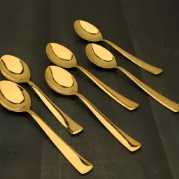 Golden Color Spoon set of 6 Stainless Steel Table Spoon Set-17