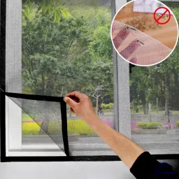 smiker New Indoor Mesh Insect Mosquito Window Net (Pack of 4- Black) Insect Net image 2