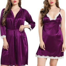 Pack of 2 Women Nighty with Robe-image-102