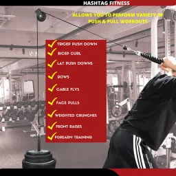 hashtag fitness cable Pulley system lateral pulldown with 360° rotation portable gym pulley Lat Pulldown image 5