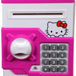 Money Safe ATM for Kids Piggy Savings Bank with Electronic Keypad Password Lock (Hello Kitty) Coin Bank-picture-10