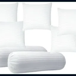 Combo Set Of 2 Bolster & 5 Microfibre Stripes Cushion Pack of 7-image-46