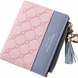 Women Evening/Party Pink, Blue Artificial Leather Wallet - Mini-60