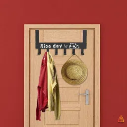 New Over Door Hook Hanger Cartoon Rack Heavy-Duty Hook Organizer with “Nice Day” Steel Shirt Hanger For Shirt-44