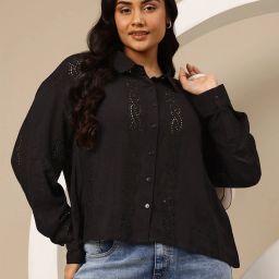 Women Regular Fit Self Design Casual Shirt-image-1