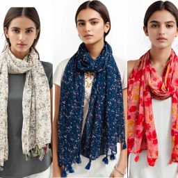 Self Design Georgette Women Multicolor Fancy Scarf, Stole, Scarf-image-74