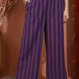 Women Regular Fit Multicolor Pure Cotton Trousers-image-89