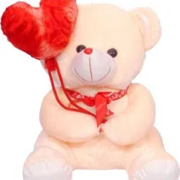 Cream color teddy bear with I Love You Baloon-STY - 28 cm-image-6