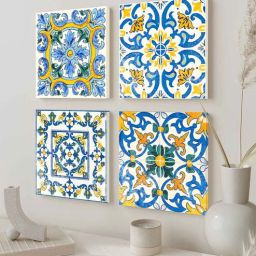 Art Street Stretched Canvas Painting Vintage Floral Moroccan Pattern Art for Home Decor,-picture-16