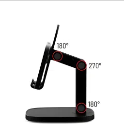 RD G-360° Rotation, Foldable Design Mobile Stand with Stable Metalic Round Base Mobile Holder image 2