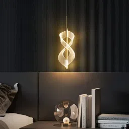 Led Pendant Light Acrylic Curly Island Ceiling Lights (Gold) - Warm White Chandelier Ceiling Lamp-image-12