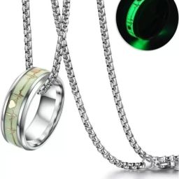 Radium Ring Box Chain Pendant for Men/Boys/Girls/Women/Unisex Silver Alloy Pendant-image-11