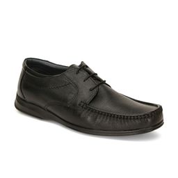 Bata Men Black Textured Formal Leather Derbys-image-79