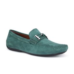 ROSSO BRUNELLO Men Green Leather Loafers-image-88