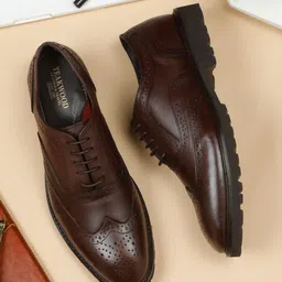 Teakwood Leathers Men Textured Formal Derbys-image-29