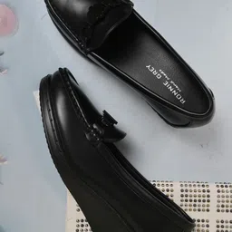 Ronnie Grey Women Textured PU Derbys-10